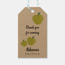 Groene appel baby shower cadeaulabel