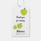 Groene appel baby shower cadeaulabel (Voorkant)