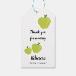 Groene appel baby shower cadeaulabel