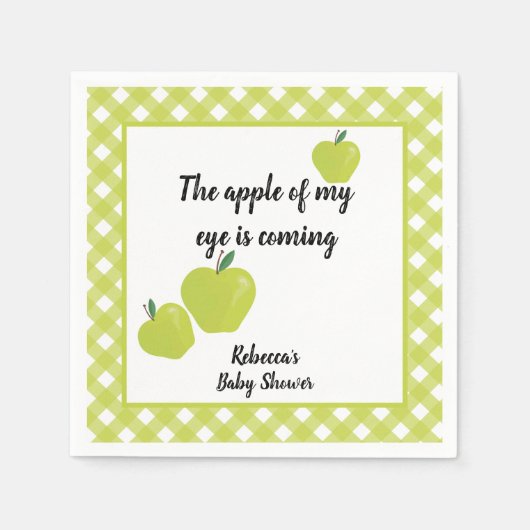 Groene appel baby shower servet (Voorkant)