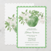Groene appel babyshower uitnodigingen (Voorkant / Achterkant)
