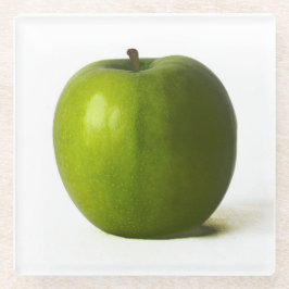 Groene appel coastercan glazen onderzetter