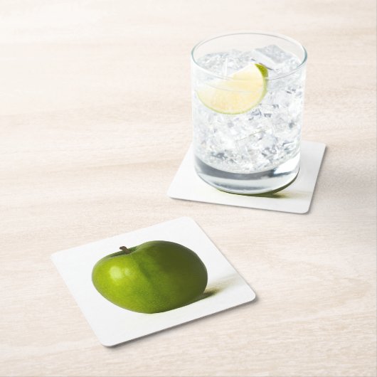Groene appel coastercan kartonnen onderzetters (Insitu)