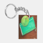 Groene appel en journaal sleutelhanger (Voorkant Links)