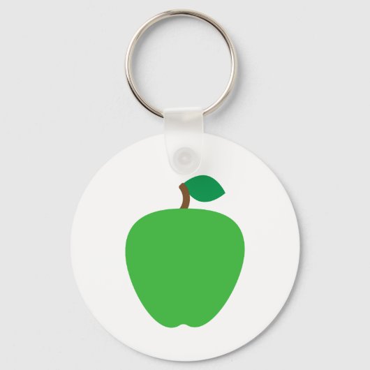 Groene appel met blad sleutelhanger (Voorkant)