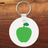 Groene appel met blad sleutelhanger (Voorkant)