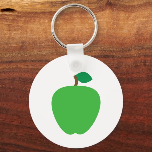 Groene appel met blad sleutelhanger (Voorkant)