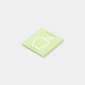 Groene appel met leraar van het bureau van 3 x 3 post-it® notes (Schuin)
