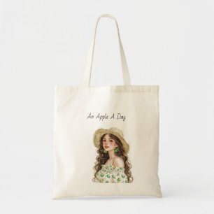 Groene appel oorhangers vrouwelijk tote bag