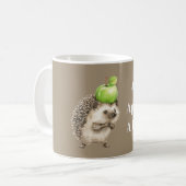 Groene appel per dag egel koffiemok (Voorkant links)