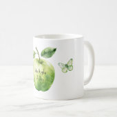 Groene Appel Per Dag Vlinder Koffiemok (Voorkant rechts)