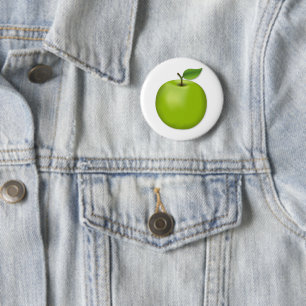 Groene appel ronde button 5,7 cm