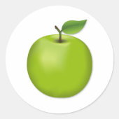 Groene appel  ronde sticker (Voorkant)