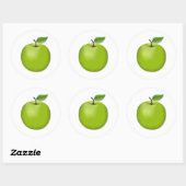 Groene appel  ronde sticker (Vel)