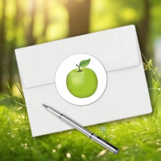 Groene appel  ronde sticker