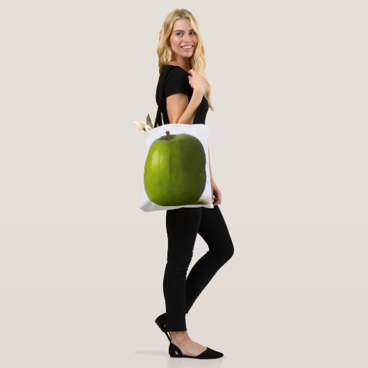 Groene appel stcanne tote bag (Op model)