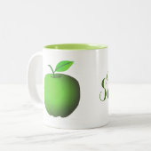 Groene appel tweekleurige koffiemok (Voorkant links)