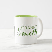 Groene appel tweekleurige koffiemok (Voorkant rechts)