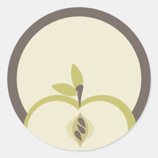 groene appel uit mijn keuken met bakcadeausticker ronde sticker (Voorkant)