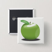 Groene appel vierkante button 5,1 cm (Voorkant /achterkant)
