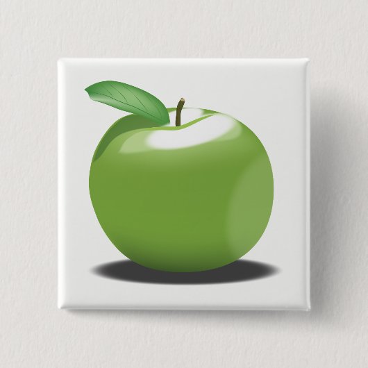 Groene appel vierkante button 5,1 cm (Voorkant)