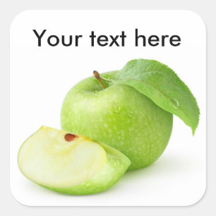 Groene appel vierkante sticker