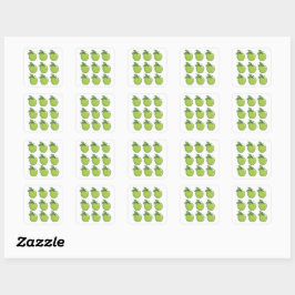 Groene appel vierkante sticker