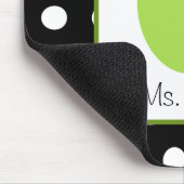 Groene appel / zwart met witte poolpunten muismat (Hoek)