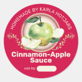 Groene appelappelappelpasteitteninbliksetiketten ronde sticker (Voorkant)