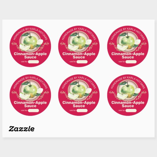 Groene appelappelappelpasteitteninbliksetiketten ronde sticker (Vel)