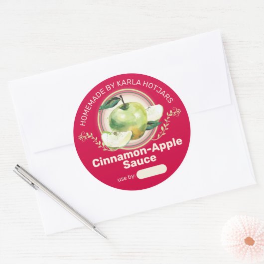 Groene appelappelappelpasteitteninbliksetiketten ronde sticker (Envelop)