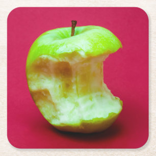 Groene appelbloem kartonnen onderzetters