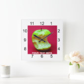 Groene appelbloem vierkante klok (Huis)