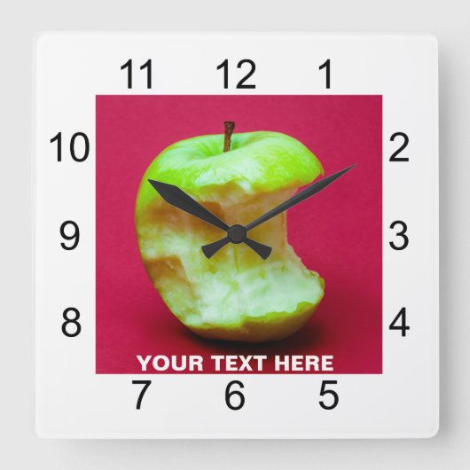 Groene appelbloem vierkante klok (Voorkant)