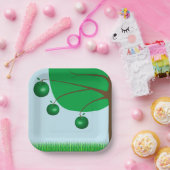 Groene appelboom papieren bordje (Feest)
