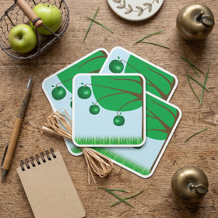 Groene Appelboom Vierkante Sticker