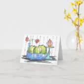 Groene Appelen Cupcake en de Kaart van de Nota van (Gele Bloem)