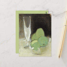 Groene appelen en champagne Glass, H.Schjerfbeck Briefkaart