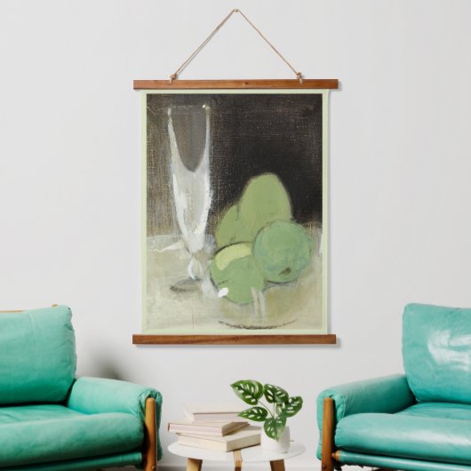 Groene appelen en champagne Glass, H.Schjerfbeck Hangend Wandkleed (Woonkamer)