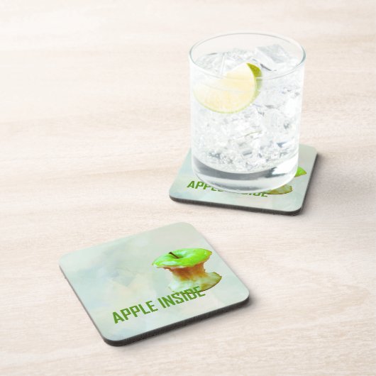 Groene appelkern bier onderzetter (Rechterzijde)