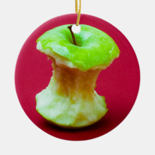Groene appelkern keramisch ornament