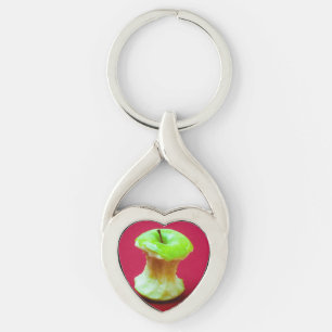 Groene appelkern sleutelhanger