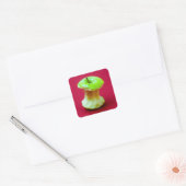 Groene appelkern vierkante sticker (Envelop)