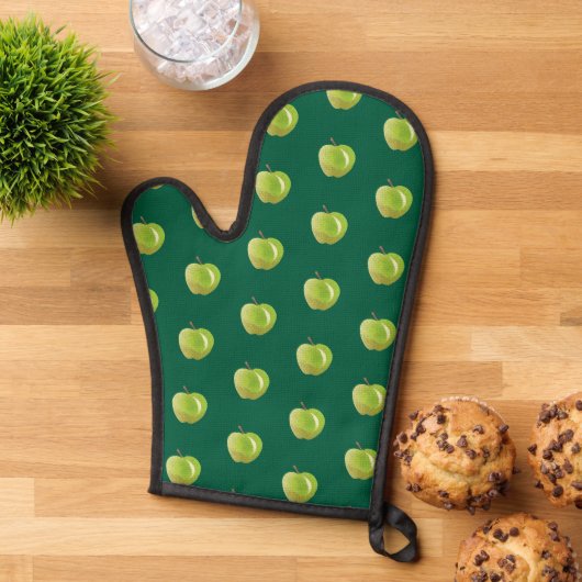 Groene appelovenhandschoen ovenwant (Top down)