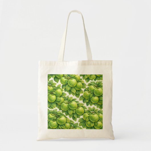Groene Appelpatroon Tote Bag (Voorkant)