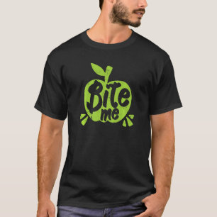 Groene appels bite me op appelklever premi t-shirt