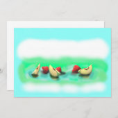 Groene appels en frambozen met reflectie bedankkaart (Voorkant / Achterkant)