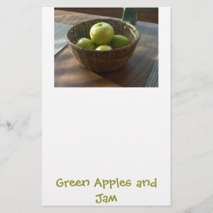 Groene appels en jam briefpapier