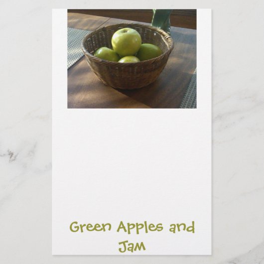 Groene appels en jam briefpapier (Voorkant)