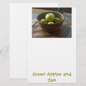 Groene appels en jam briefpapier (Voorkant / Achterkant)